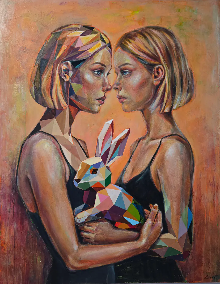 Spegel av identitet — samtida målning. - Akryl - Abstract - 80×100 cm av Lana Blink