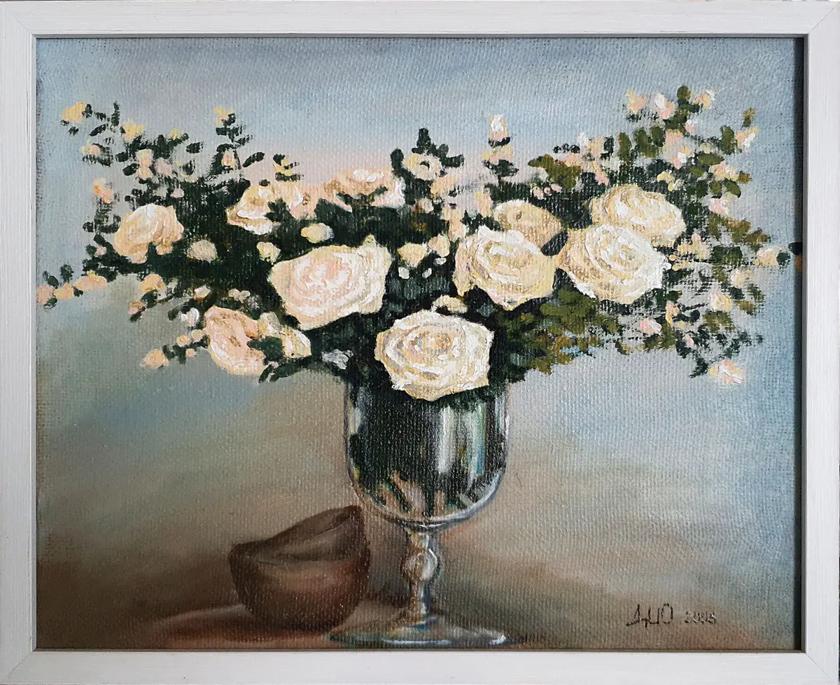 Rosor - Olja - Still Life - 35×27 cm av Irina Dio