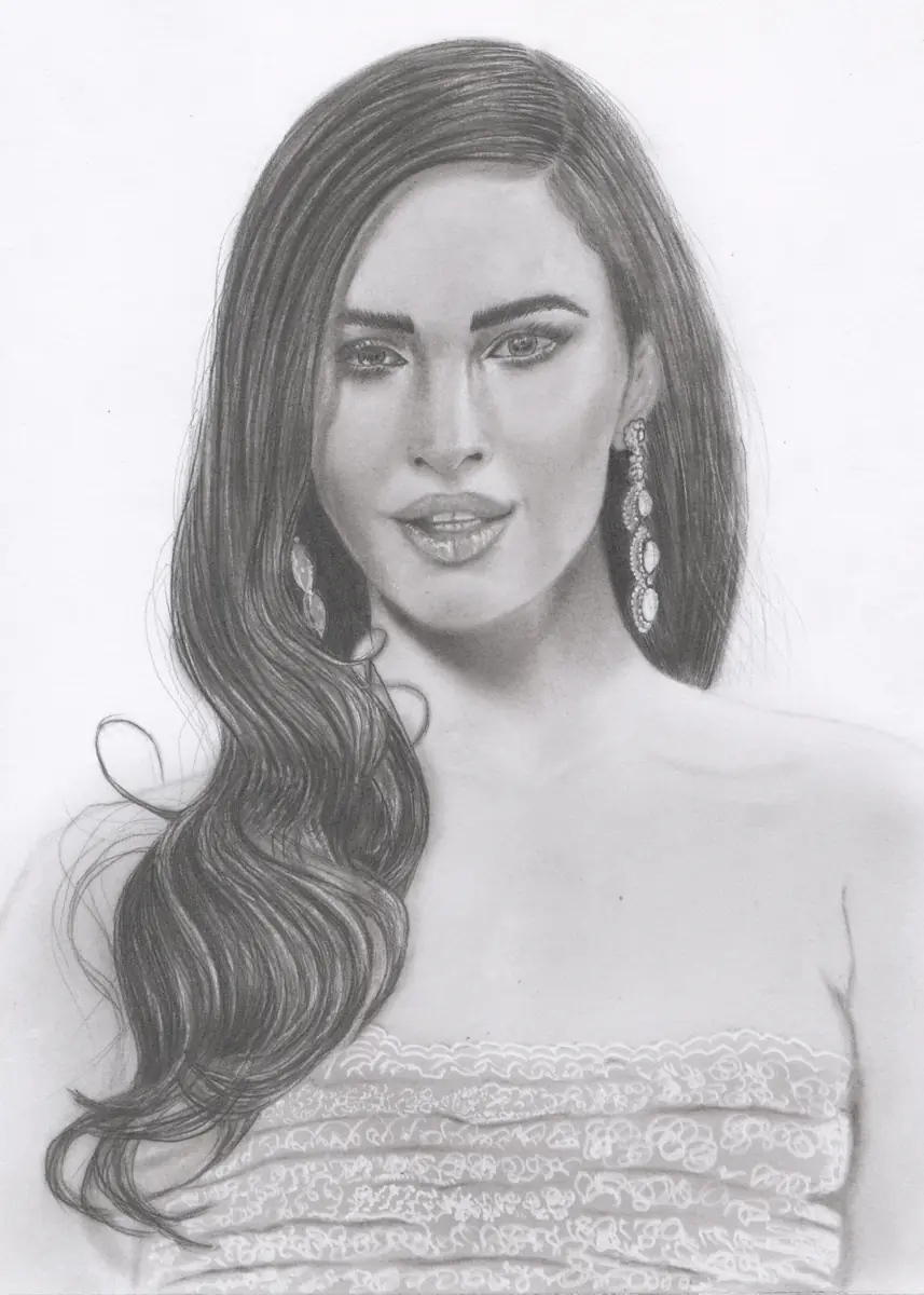 Monochrome Soul – av Mary G. - Blyerts - Realism - 40×55 cm av Mary G