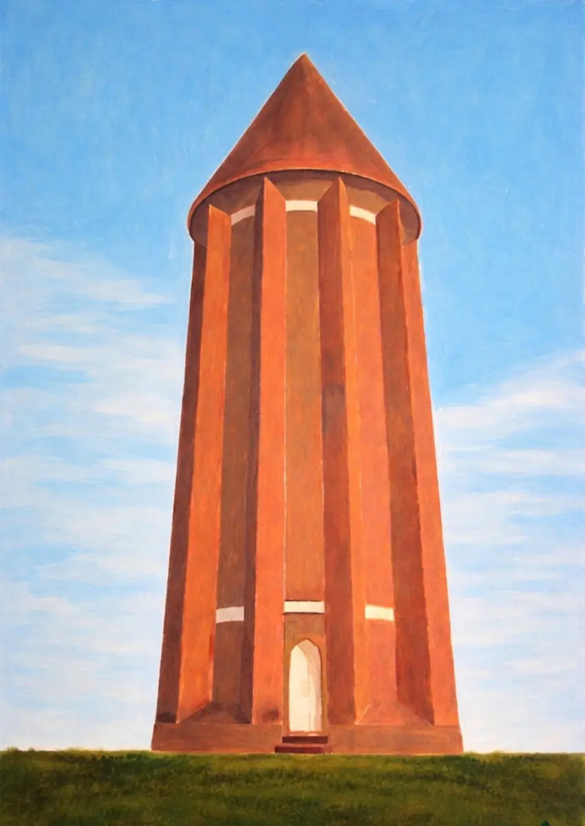 Qabus Monolith av Mary G - Olja - Realism - 50×70 cm av Mary G