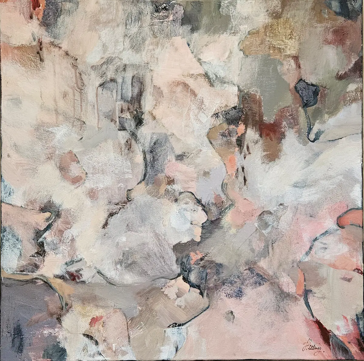 Elusive Memories - Akryl - Abstract - 70×70 cm av Tatiana Hellum