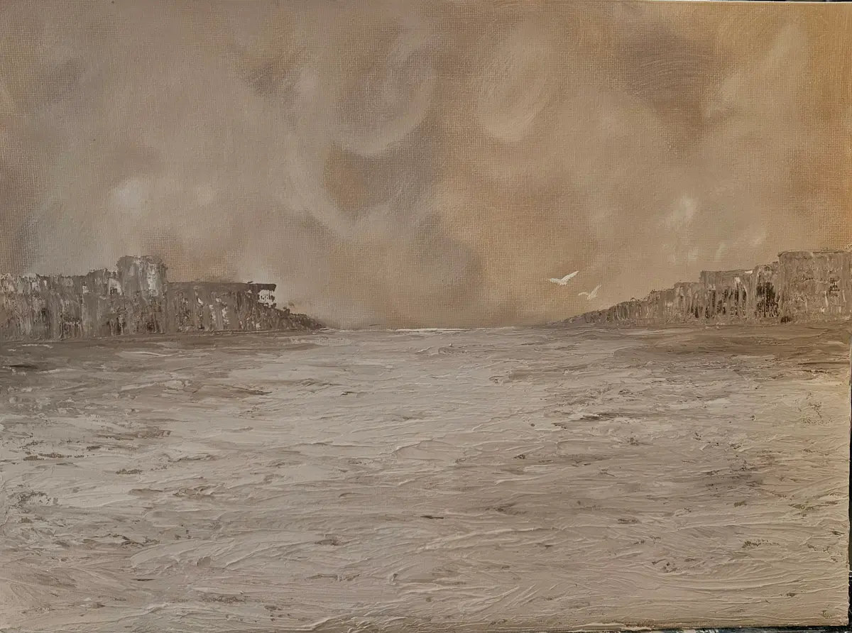 Stillhetens Horisont - Olja - Modern - 30×40 cm av Stefani Miletic