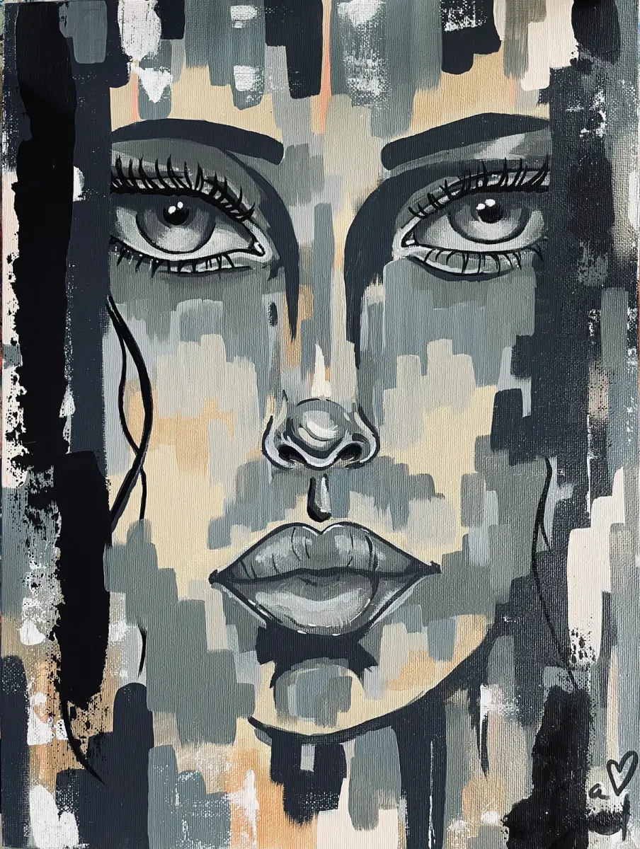 Unspoken - Akryl - Abstract Expressionism - 30×40 cm av Lina A Nordblad (såld)