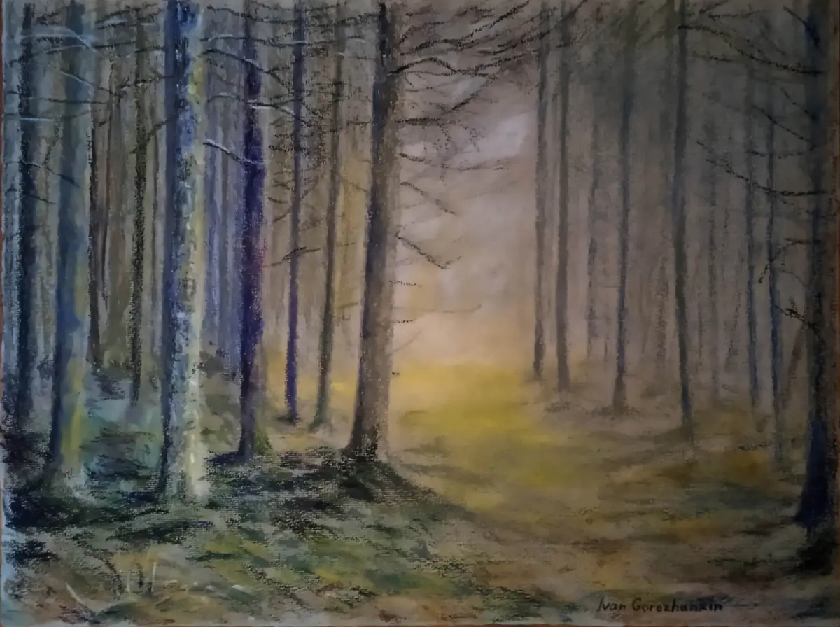 Tallskog i Värmland - Pastell - Impressionism - 40×30 cm av Ivan Gorozhankin